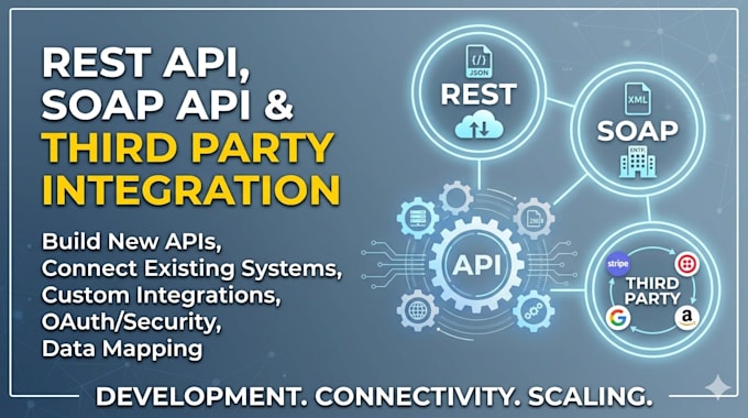 develop rest API, soap API and third party API integration
