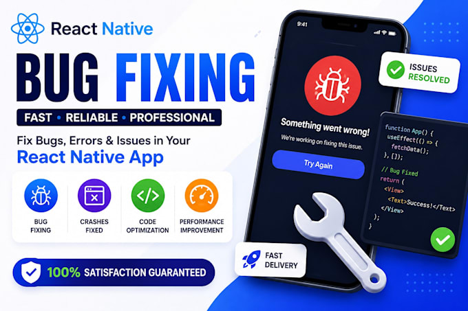 fix react native bugs crashes API issues and errors