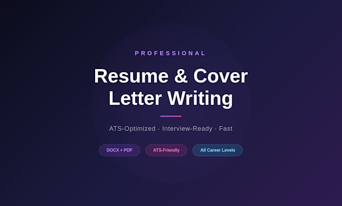 write a professional resume and cover letters