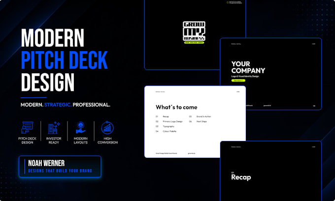 design a professional pitch deck or presentation