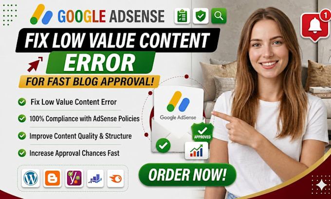 fix google adsense low value content error for fast blog approval
