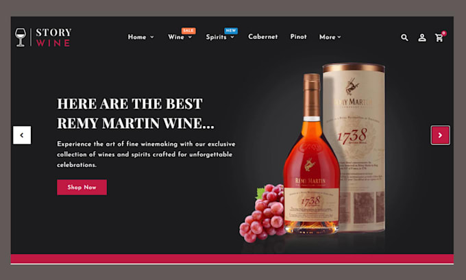 design wine website wine shopify store liquor store   beverages store