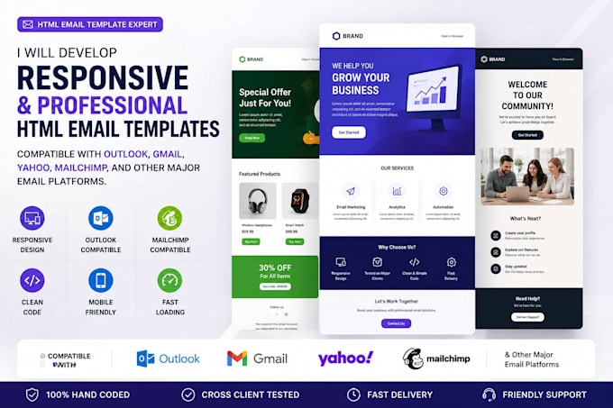 develop responsive outlook compatible html email template