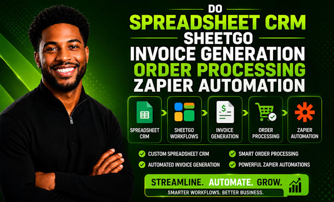 do spreadsheet crm sheetgo invoice generation order processing zapier automation