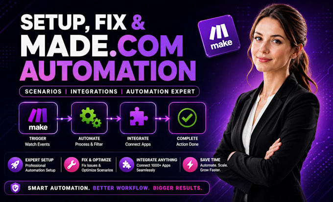 setup fix made com automation scenarios and make com automation expert