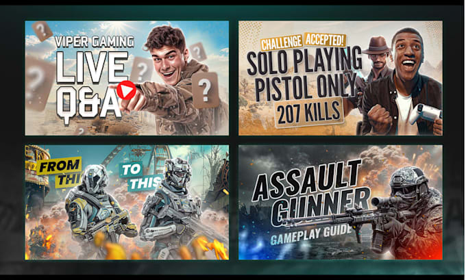 design high CTR gaming youtube thumbnails