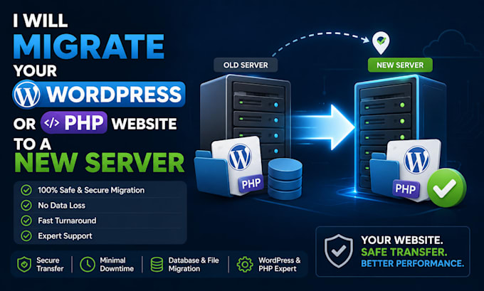 migrate your wordpress or PHP website to a new server