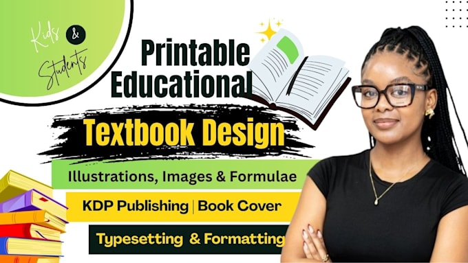 do printable educational textbook design, workbook, kdp textbook formatting
