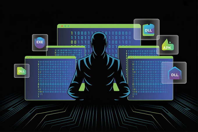 reverse engineer exe, dll, apk, analyze malware and perform binary analysis