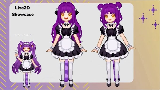 Dessiner et rigging un modèle vtuber pixel live2d masculin ou féminin ...
