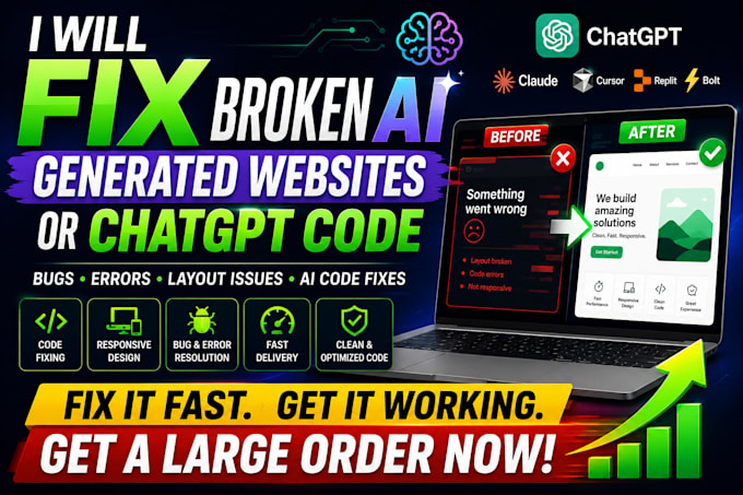 fix broken ai generated websites or chatgpt code bugs fast