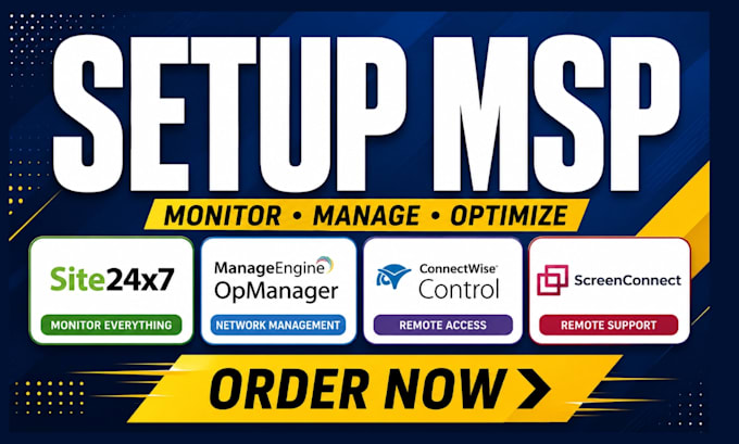 setup msp site24x7 manageengine opmanager connectwise control screenconnect