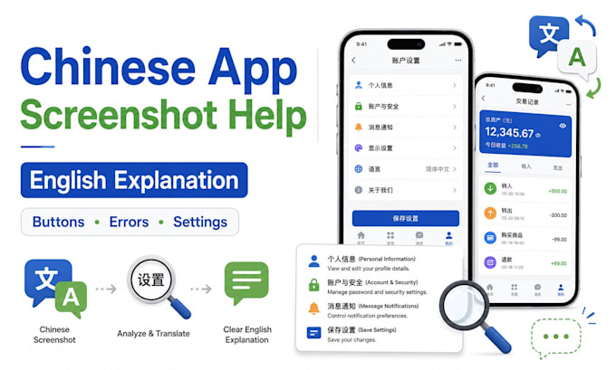 explain chinese app screenshots in english