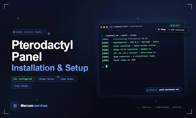 setup your pterodactyl panel, vps, or game server on linux