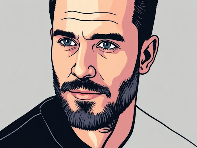create a custom vector art portrait with clean modern style