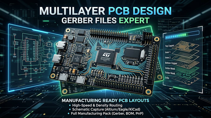 develop manufacturing ready multilayer pcb and gerber files