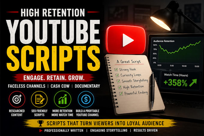 write youtube script for faceless channels
