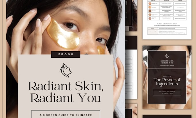 design canva skincare ebook beauty routine workbook guide