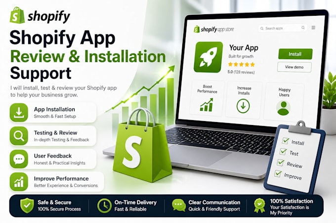 provide shopify app review and installation support