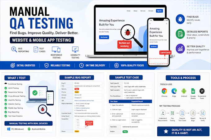 manually test your website and report bugs