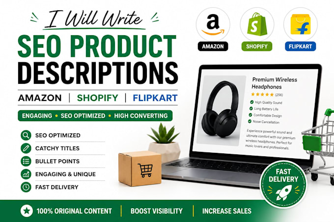 write SEO product descriptions for amazon, shopify and ecommerce stores