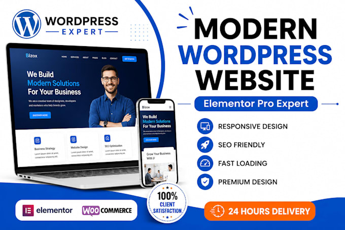 design modern wordpress website using elementor pro