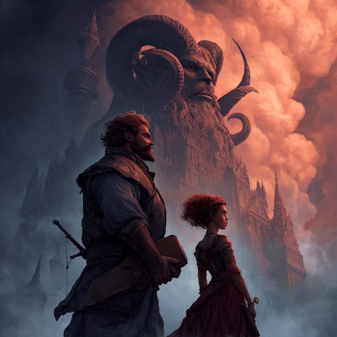 draw a fantasy book cover illustration
