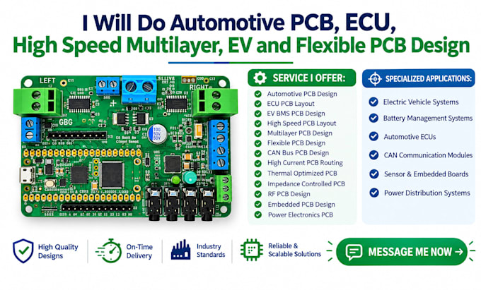do automotive pcb, ecu, high speed multilayer, ev and flexible pcb design
