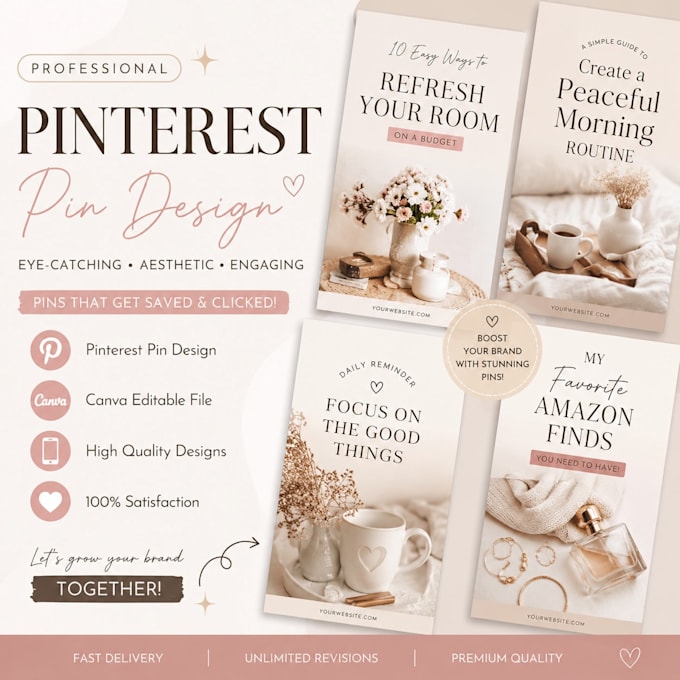 design aesthetic pinterest pins in canva