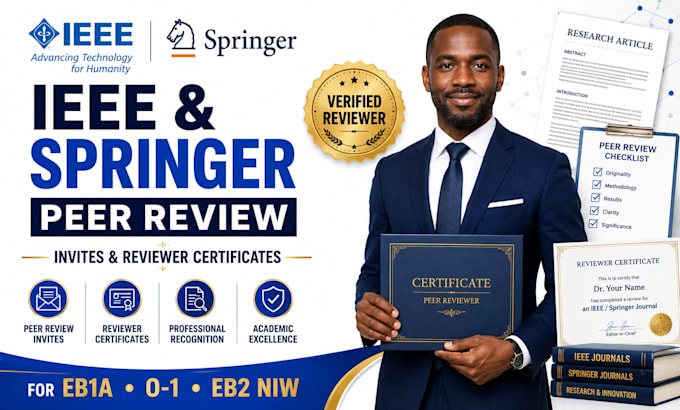 apply as peer review invite in ieee elsevier springer for eb1 eb1a