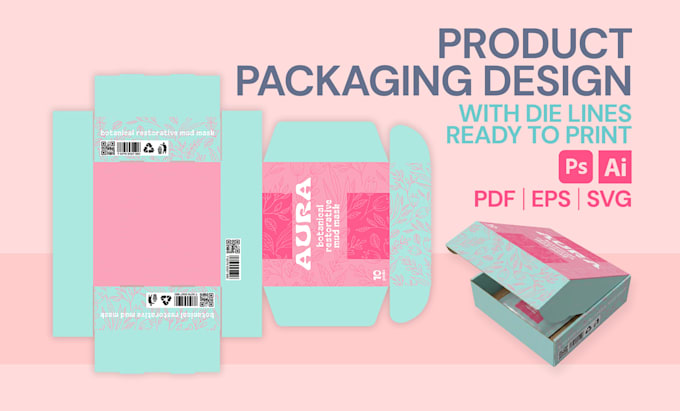do custom box packaging dieline cut lines and design