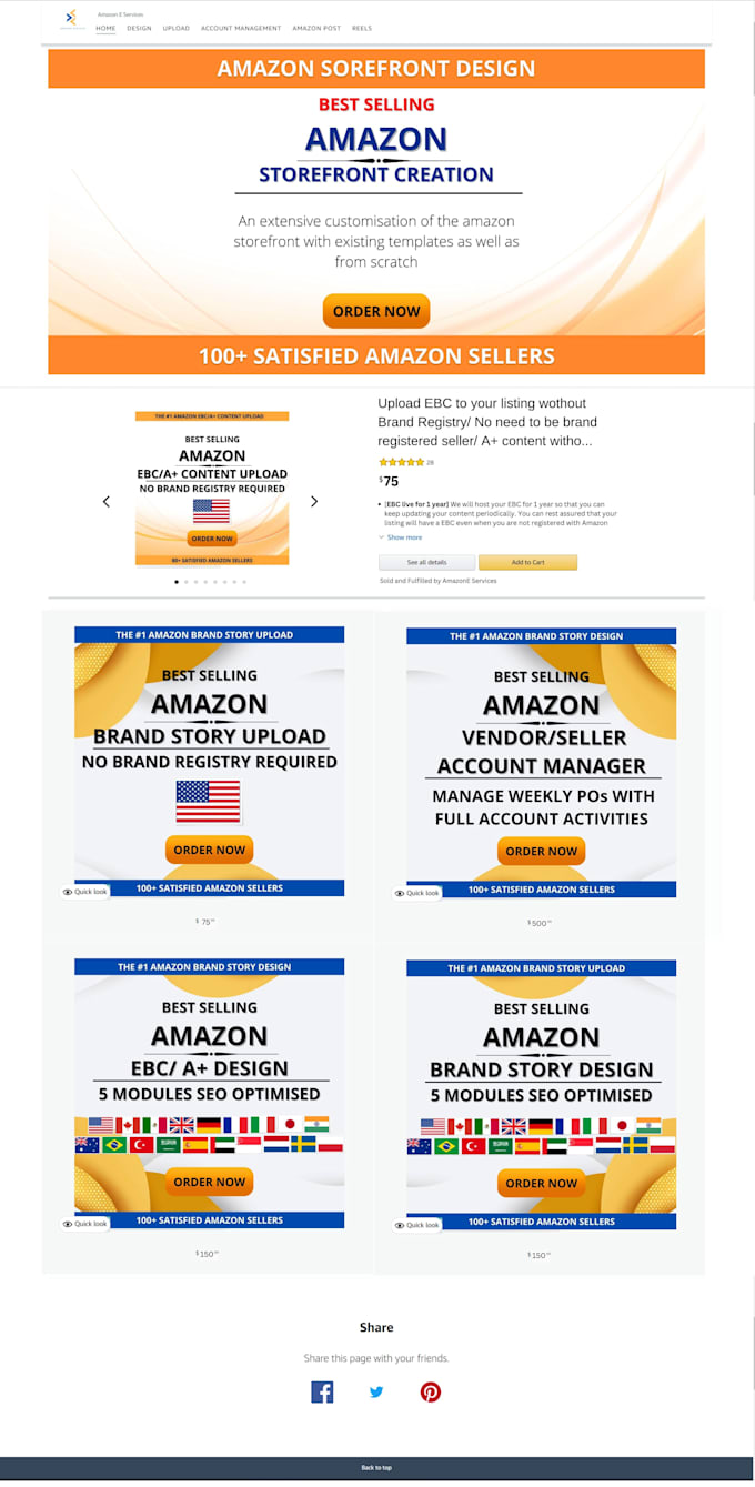 design custom amazon storefront or brand store