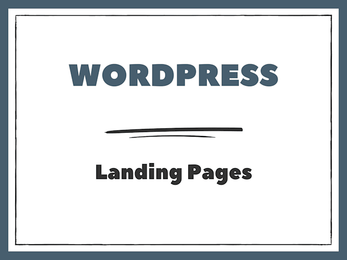 build wordpress landing pages by elementor