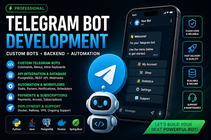 develop a custom telegram bot for your business