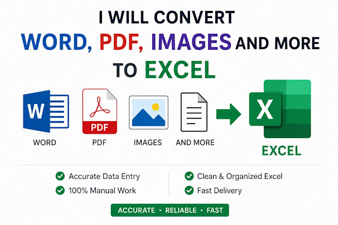 convert PDF, word or images in excel spreadsheets