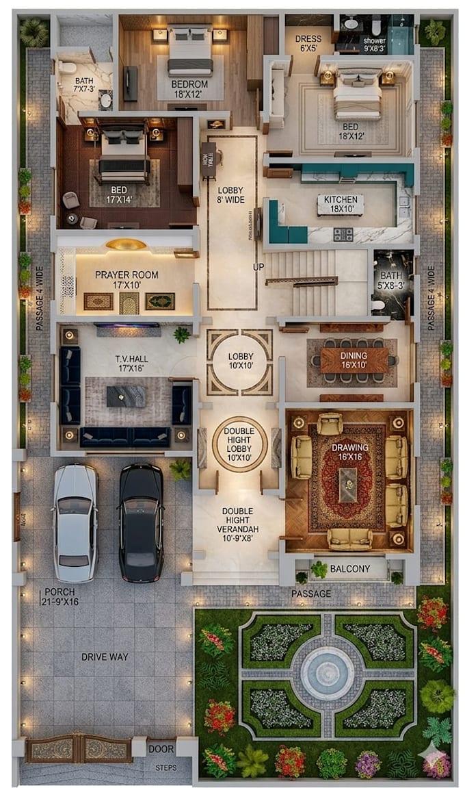 create 3d interior from 2d plans
