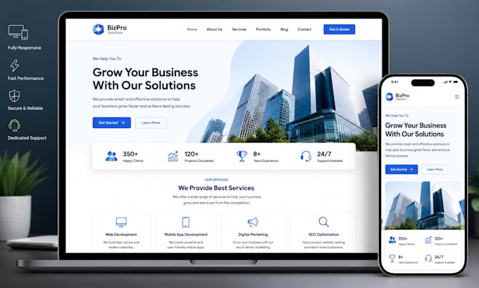 build a modern responsive website for your business