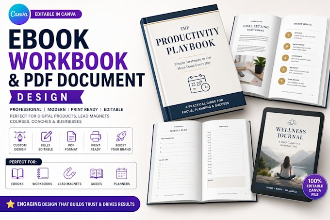 design ebook workbook PDF document canva lead magnet editable template