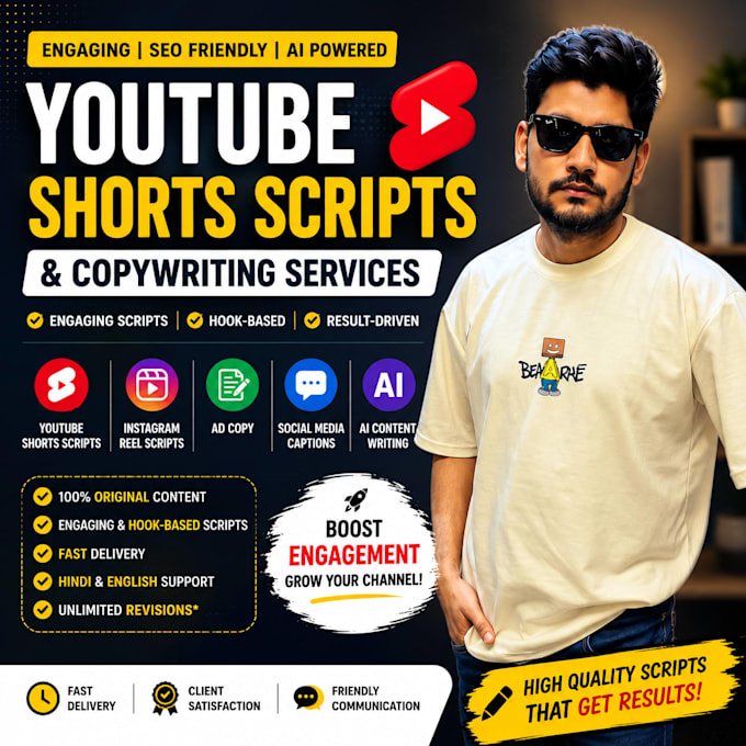 write engaging youtube shorts scripts and ad copy