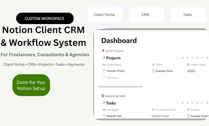 build a notion client CRM and workflow system