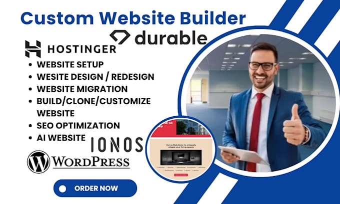 build ionos redesign ionos website durable ai website wordpress hostinger design