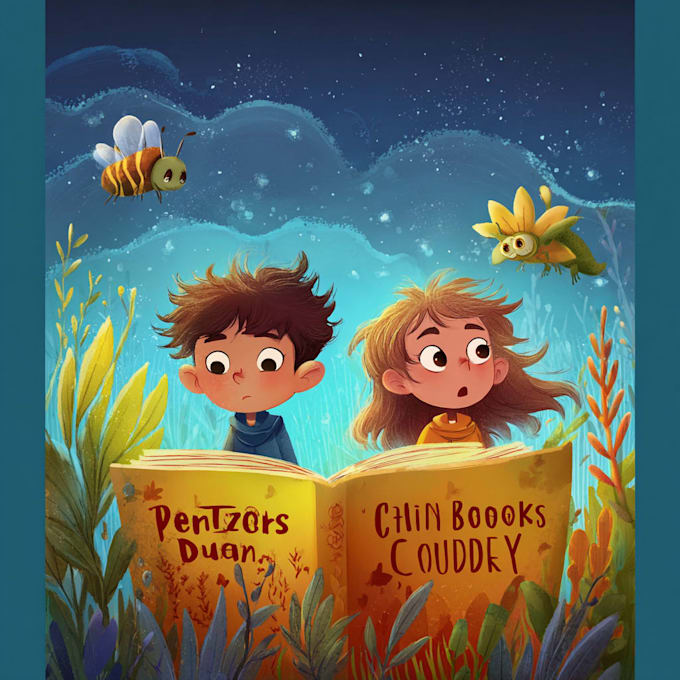 create a professional childrens book cover illustration