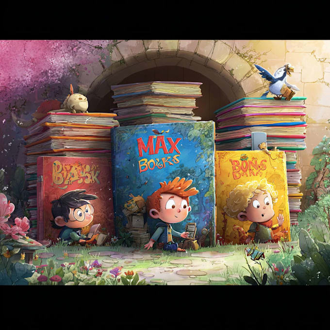 draw cartoon book cover with creative style