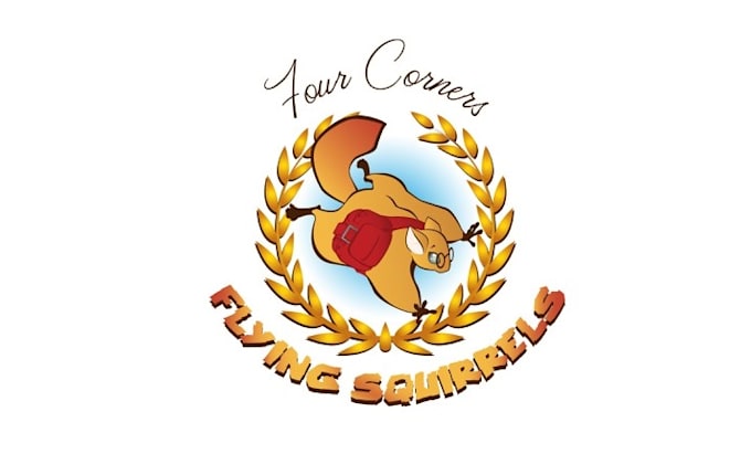 design mascot four corners flying squirrels logo