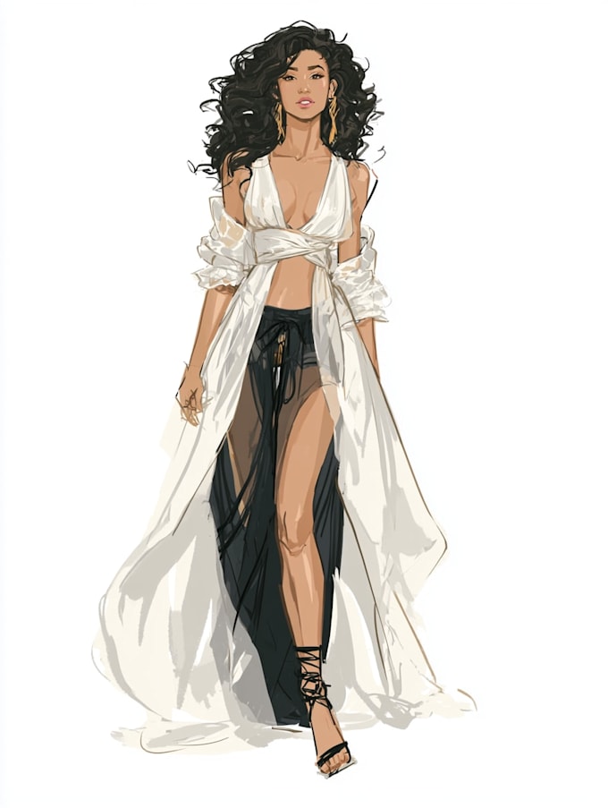 drawing fashion illustrations for designer presentations