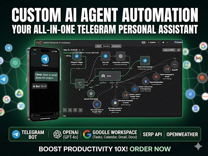 build a custom ai telegram bot and personal assistant using n8n