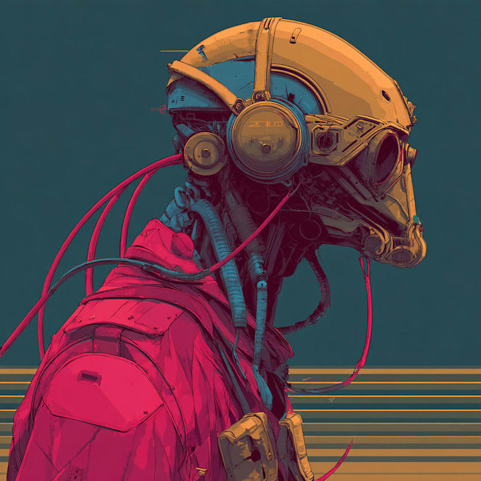 a sci fi character illustration or sci fi character