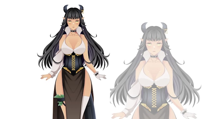 draw and design 2d vtuber, live2d rigging, live2d character, vtuber design