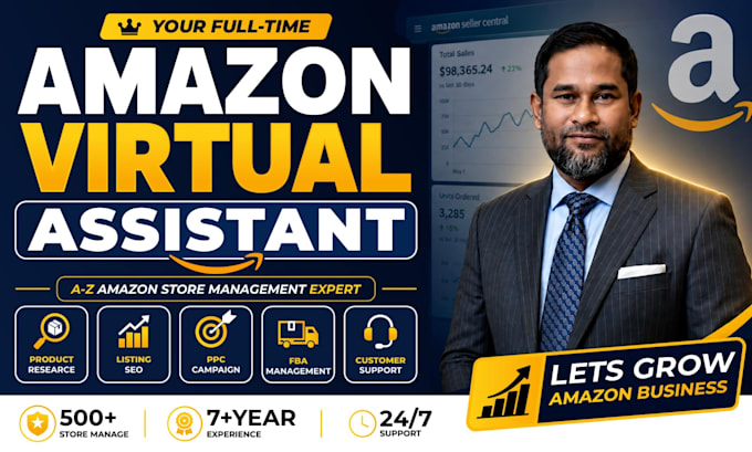 be your amazon fba virtual assistant and amazon store manager