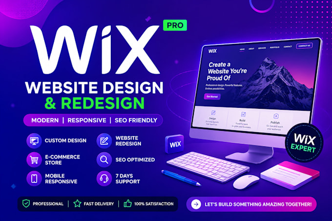 design custom wix website, redesign wix website and create wix store